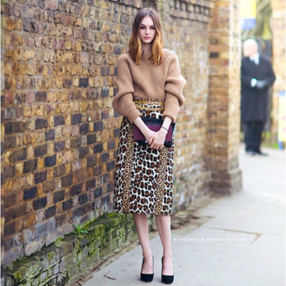 Giambattista Valli Y2K Vintage Silk and Cashmere Printed Patterned Pencil Skirt - Picture 5 of 11